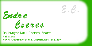 endre cseres business card